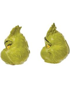 Conjunto Agitador de Sal e Pimenta Grinch Faces, 9,0 cm , Verde
