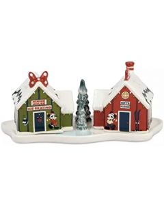 Conjunto de saleiro de Natal Parque Temático DisneyParks Walt's Holiday Lodge Loja de férias Mickey Minnie - Cerâmica