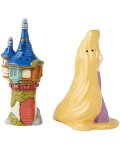 Saleiro e pimenteiro Cerâmica Emaranhados Rapunzel e Torre , 9,625 cm, Multicor